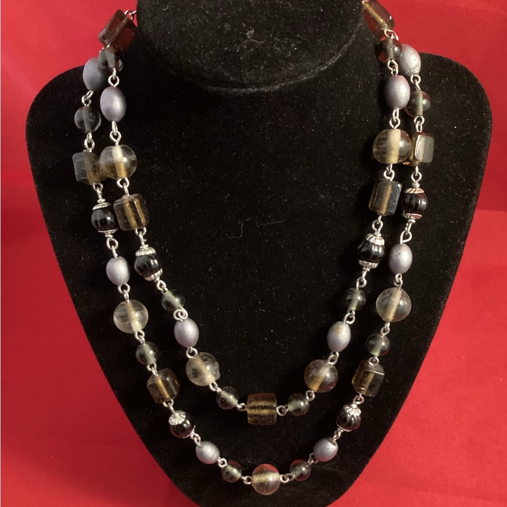 Long boho glass beaded Necklace